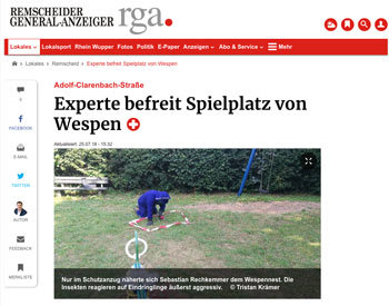 Experte befreit Spielplatz von Wespen  – Remscheider General Anzeiger