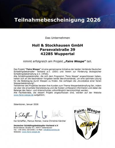 Holl&Stockhausen_Mitgliedsbescheinigung_FAIRE-WESPE_2026